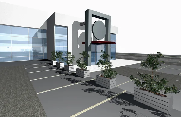 3D рендеринг современного здания — стоковое фото