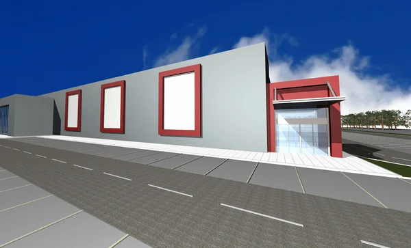 3D renderowania nowoczesne centrum biznesowe — Zdjęcie stockowe