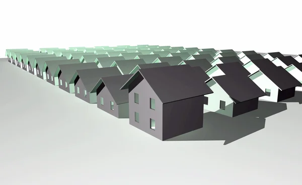 3D render av moderna hus — Stockfoto