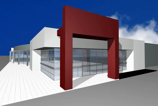 3D gör moderna business center — Stockfoto