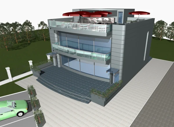 3D візуалізація сучасного будинку — стокове фото