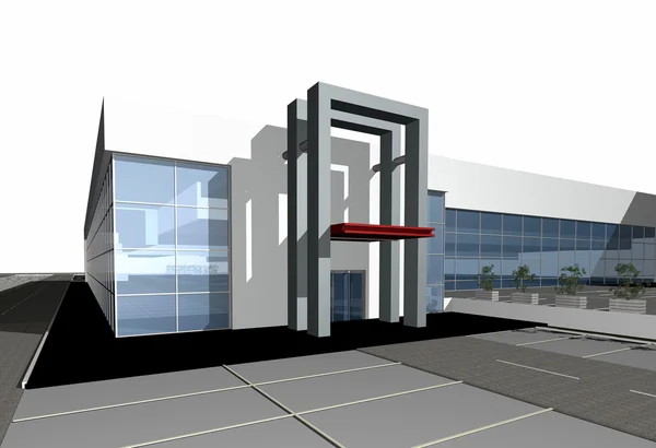 Rendu 3D d'un centre d'affaires moderne — Photo