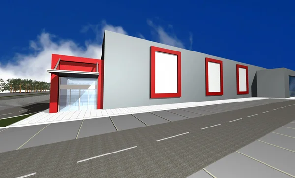 3d renderizado de centro de negocios moderno —  Fotos de Stock
