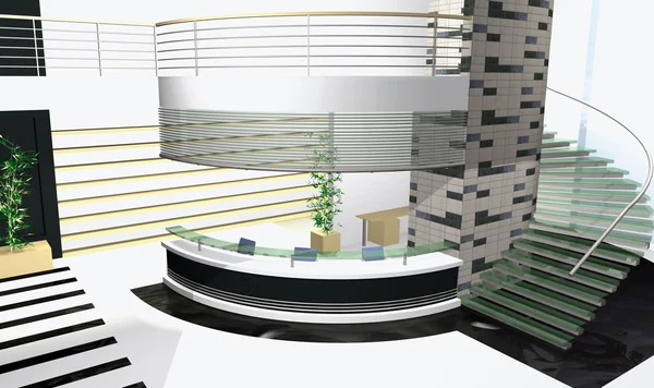 3D-kantoor interieur — Stockfoto