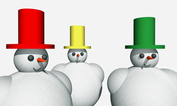 Abstract 3D snowmen — Stok fotoğraf