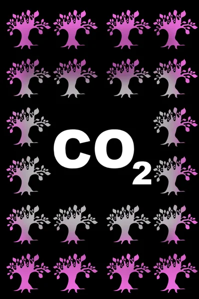 Resumen ilustración de CO2 — Foto de Stock