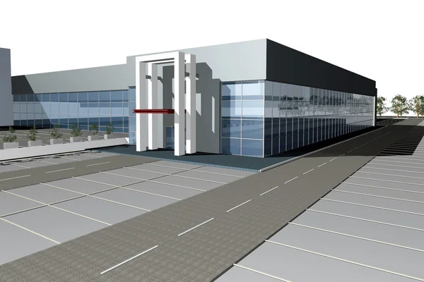 3d renderizado de centro de negocios moderno — Foto de Stock