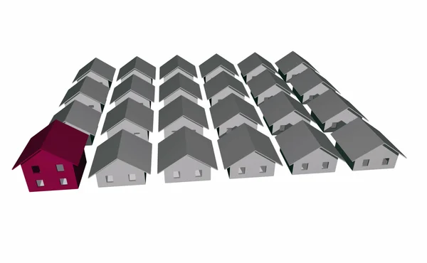 3D render of modern residential houses — Stock Photo, Image