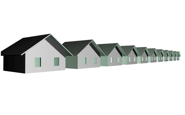 3D render of modern residential houses — Stock Photo, Image