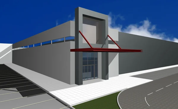 3D візуалізація сучасного бізнес центру — стокове фото