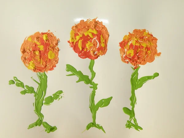 Malowane kwiaty — Zdjęcie stockowe