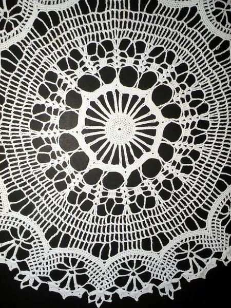 Guardanapo de crochê branco — Fotografia de Stock