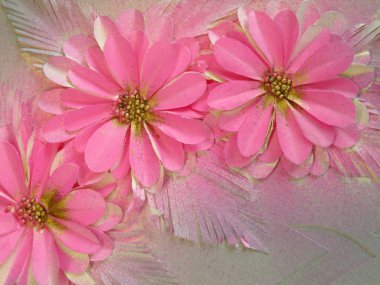 Pink paper flowers clipart