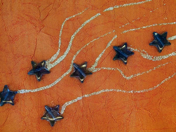 Tejido naranja con estrellas — Foto de Stock