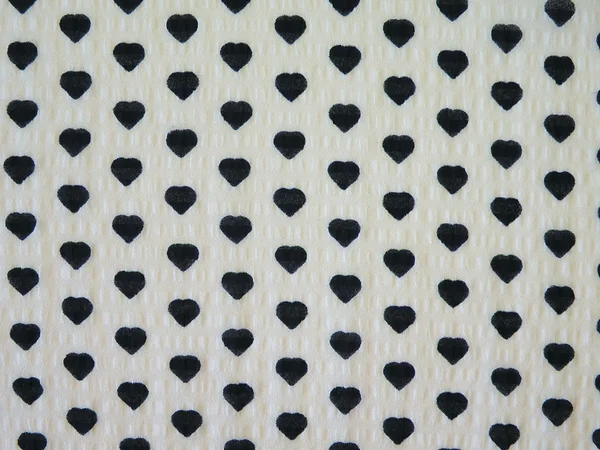 Tecido branco com corações — Fotografia de Stock