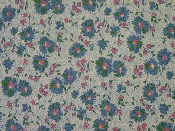 蓝色花卉织物 — 图库照片
