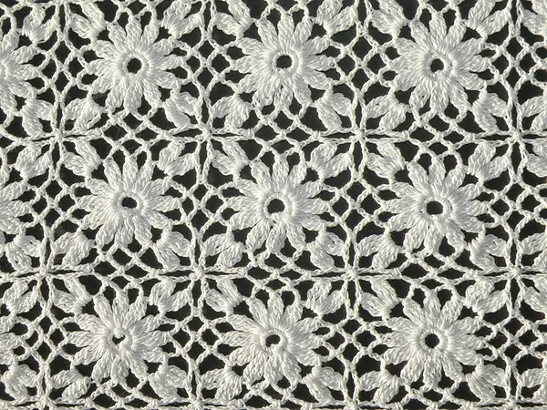 Branco floral crochê — Fotografia de Stock