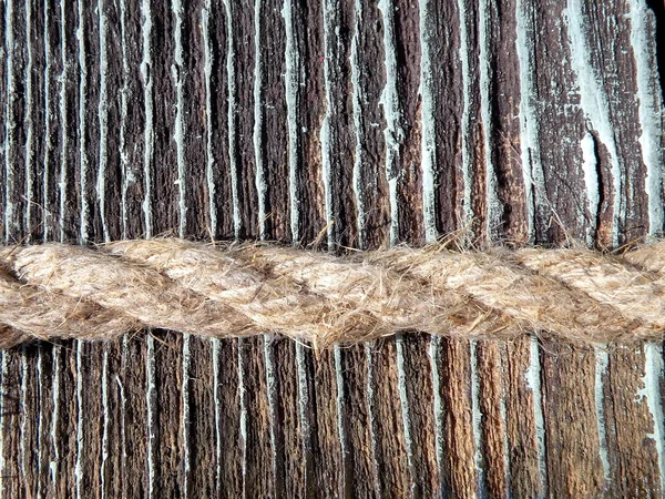 木製の表面およびロープ — ストック写真