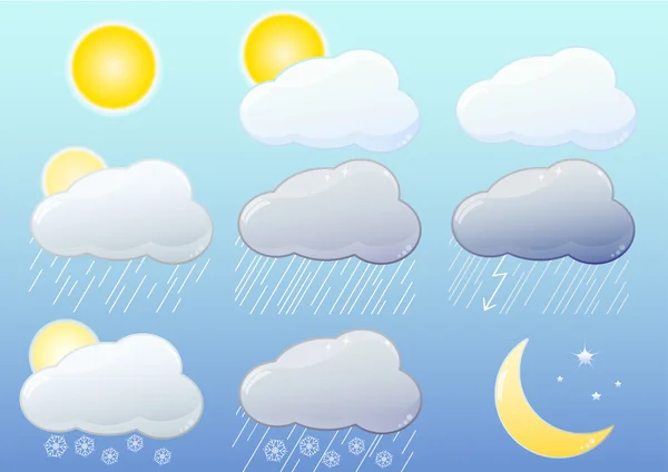 stock vector Weather glossy icons