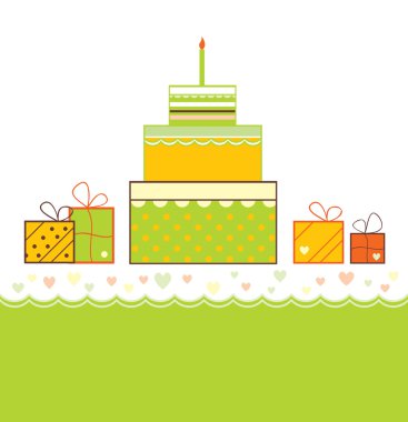 Baby cake card clipart