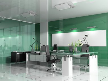 Modern interior of office clipart