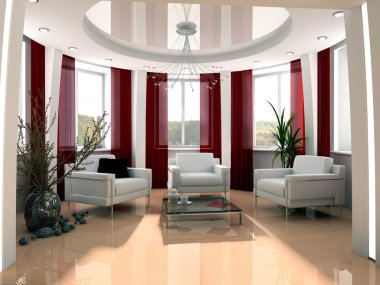 Modern drawing room clipart