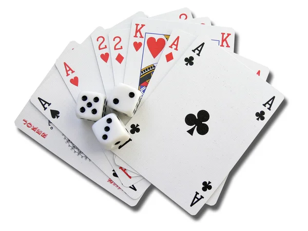 Jugar a las cartas y cubo —  Fotos de Stock