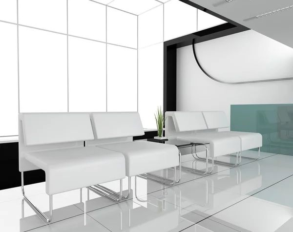 Мебель в белом офисе — стоковое фото