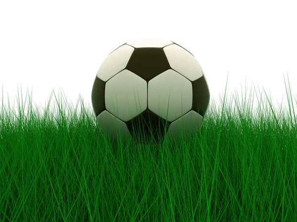 Soccer ball in grass — Stock Photo, Image