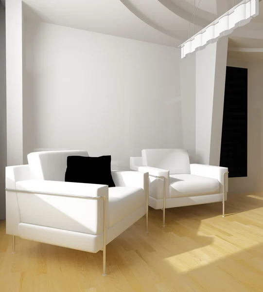 Biały rysunek pokoju — Zdjęcie stockowe