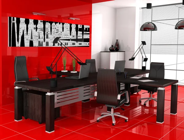 Красный офис — стоковое фото