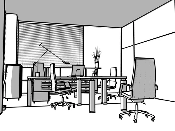 Nowoczesne wnętrza biura — Zdjęcie stockowe