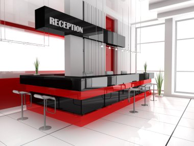 Reception in hotel clipart