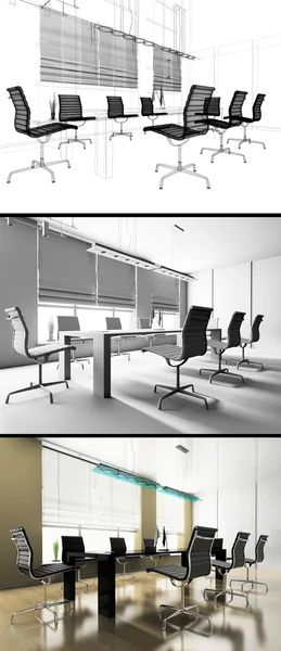 现代室内装饰的办公室 — 图库照片