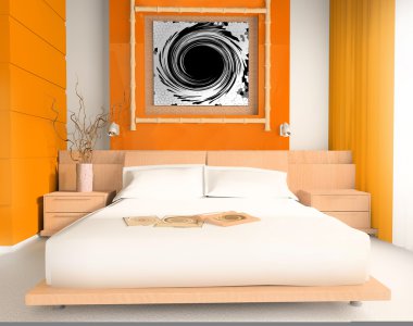 Orange bedroom clipart