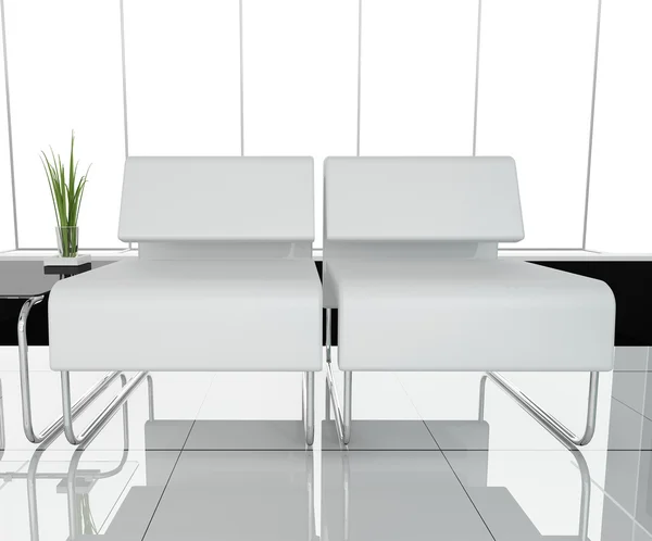 Möbel im weißen Büro — Stockfoto
