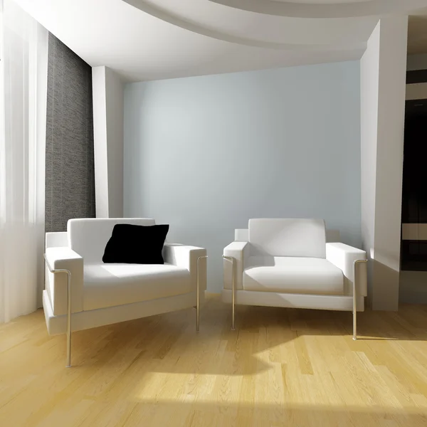 Biały rysunek pokoju — Zdjęcie stockowe