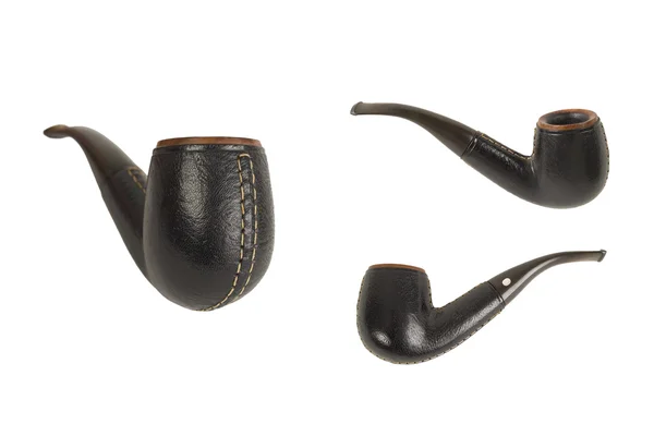 Black leather pipe — Stock Photo, Image