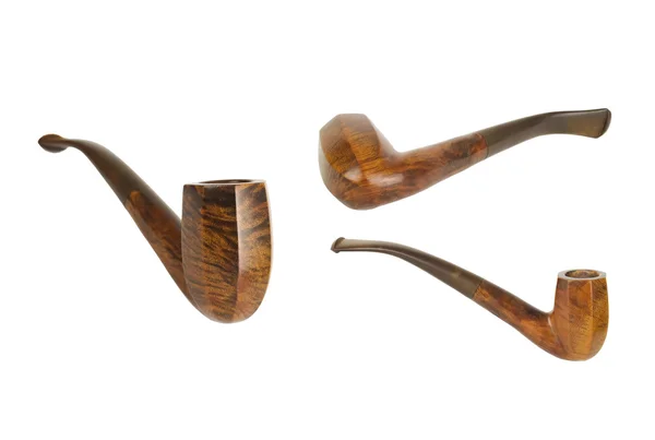 Geometrically shaped wooden pipe — Stock Photo, Image