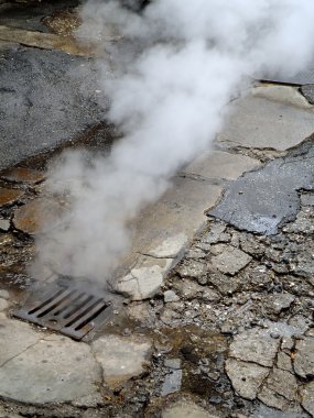 Smoke from the sewer clipart