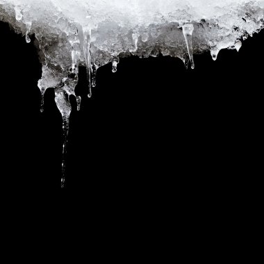 Melting ice hanging from the roof clipart