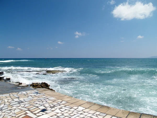 stock image Stone paved walkway by the sea