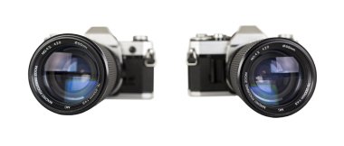 Two views of old camera clipart