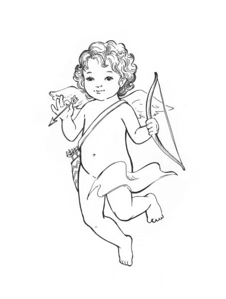 Desenho de bebê anjo — Fotografia de Stock