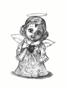 Angel talisman clipart