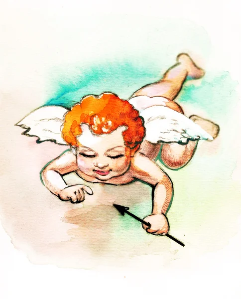 Petit Cupidon avec flèche — Photo
