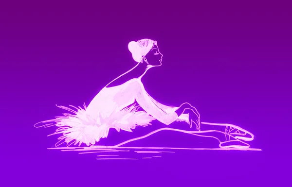 Танцівниця балету в фіолетових тонах — стокове фото