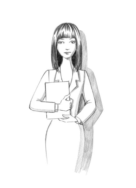 Boceto de mujer de negocios — Foto de Stock