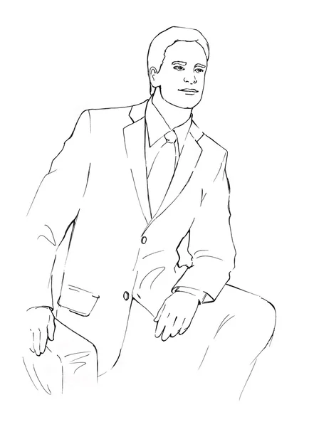 Desenho do homem de negócios — Fotografia de Stock