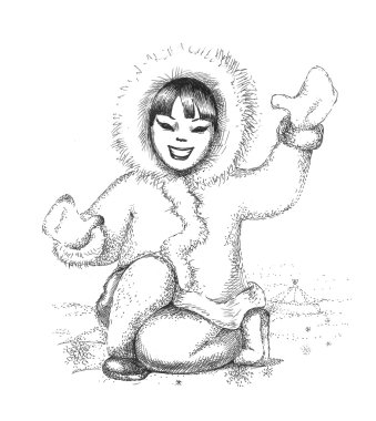 Happy smiling girl and winter holidays clipart